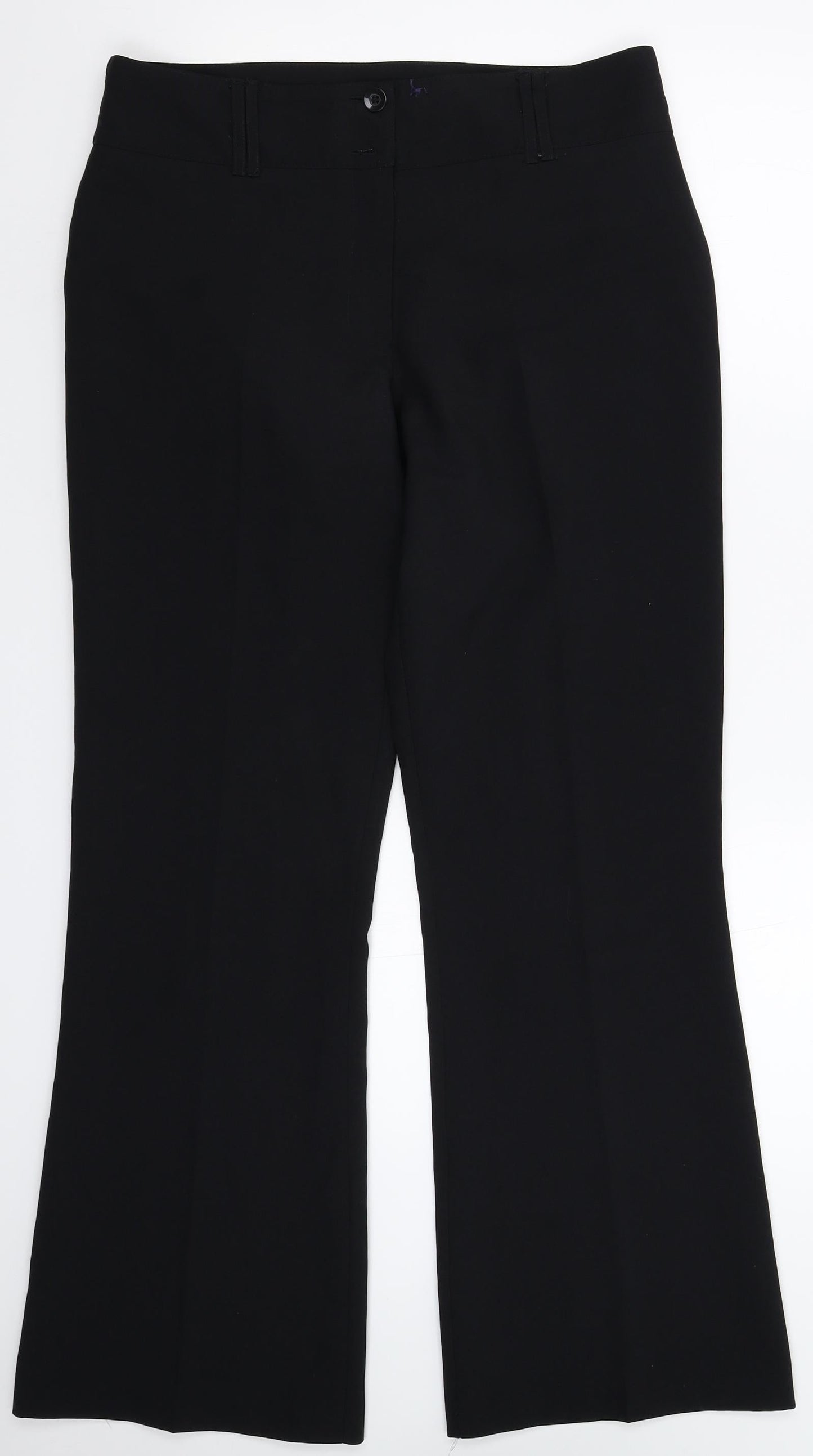 Womens UK Size 12 Papaya Regular Fit Dress Pants Black Trousers