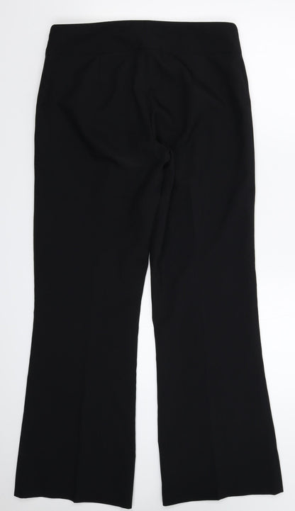 Womens UK Size 12 Papaya Regular Fit Dress Pants Black Trousers