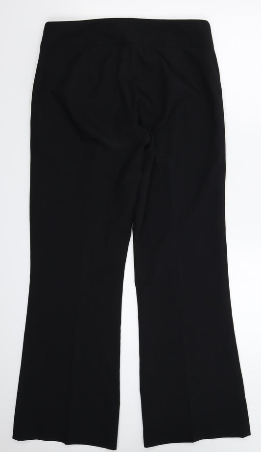 Womens UK Size 12 Papaya Regular Fit Dress Pants Black Trousers