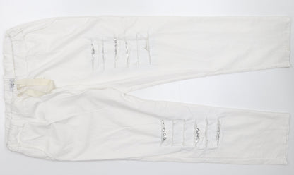 Glossy Womens White  Denim Straight Jeans Size 36 in L29 in