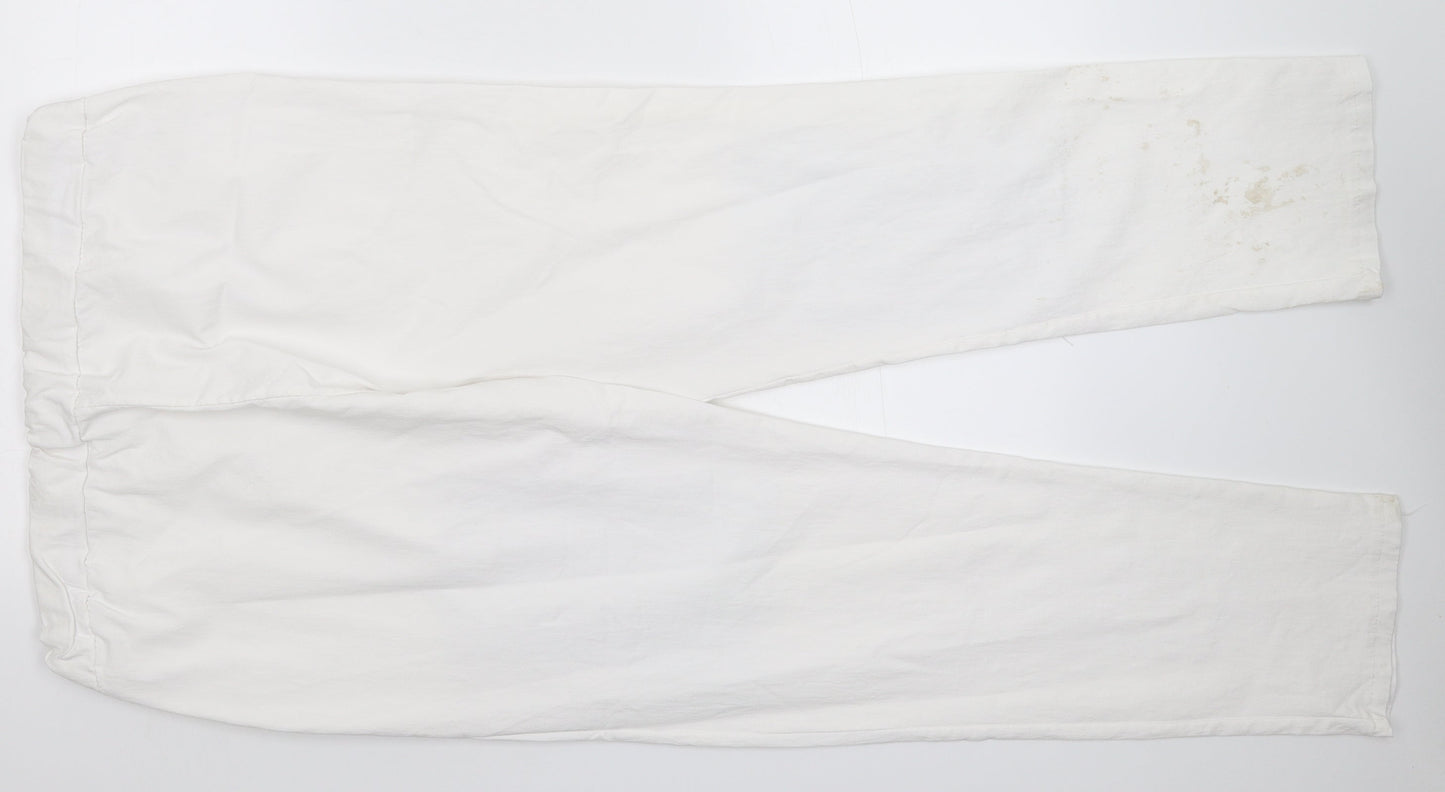 Glossy Womens White  Denim Straight Jeans Size 36 in L29 in