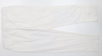Glossy Womens White  Denim Straight Jeans Size 36 in L29 in