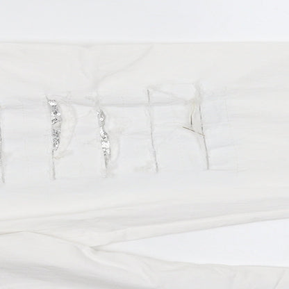 Glossy Womens White  Denim Straight Jeans Size 36 in L29 in