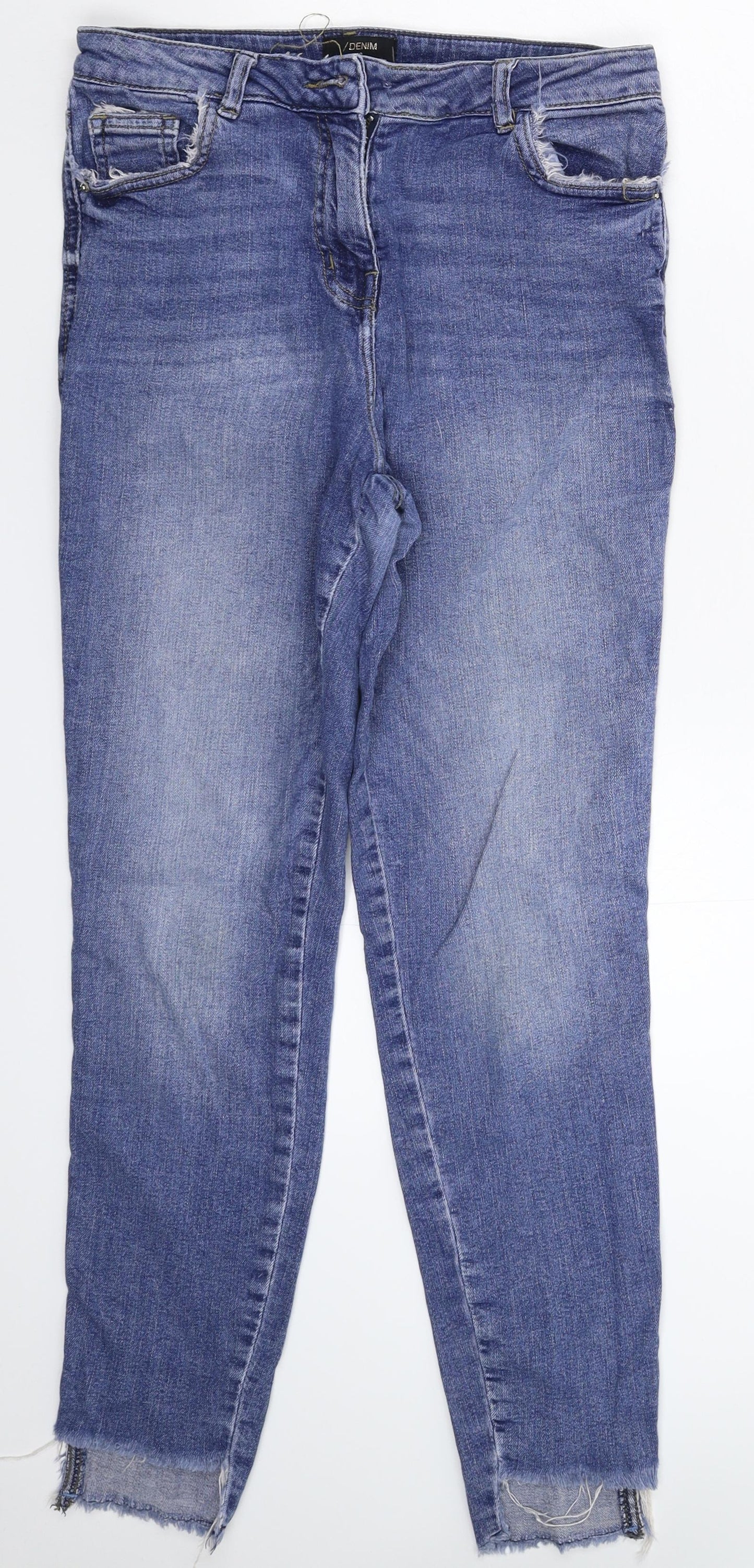 Matalan Womens Blue  Denim Cropped Jeans Size 10 L26 in
