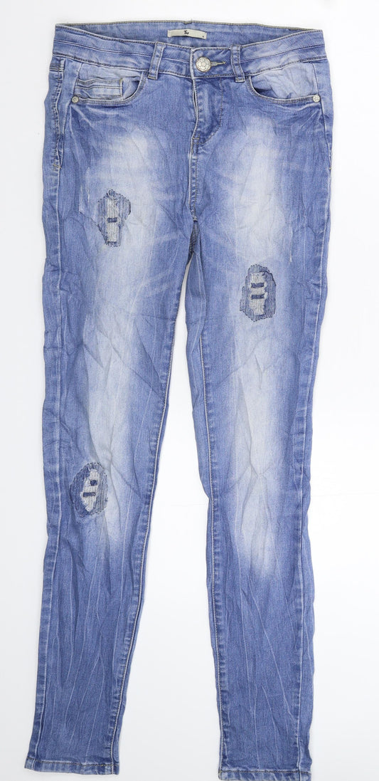 TU Womens Blue  Denim Skinny Jeans Size 8 L29 in