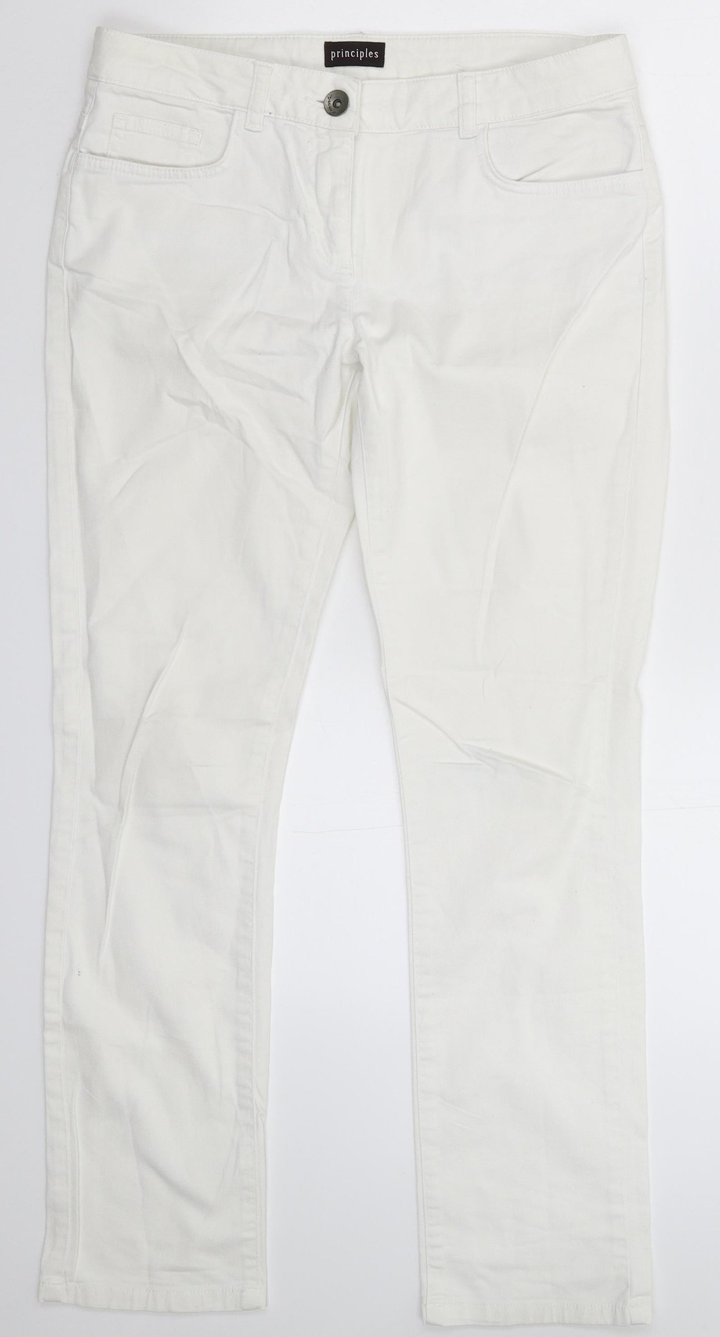 Principles Womens White  Denim Skinny Jeans Size 10 L28 in