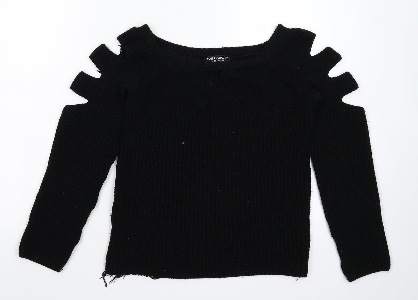 Select Womens Black  Knit Pullover Jumper Size 10