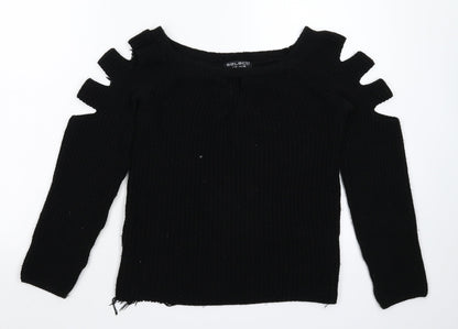Select Womens Black  Knit Pullover Jumper Size 10