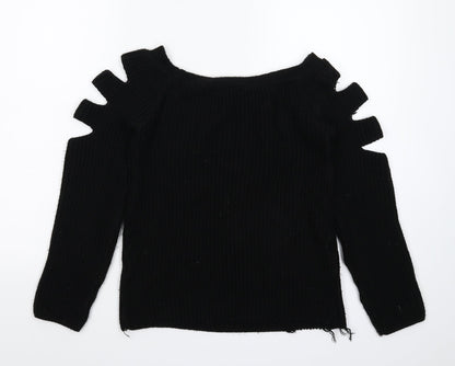 Select Womens Black  Knit Pullover Jumper Size 10