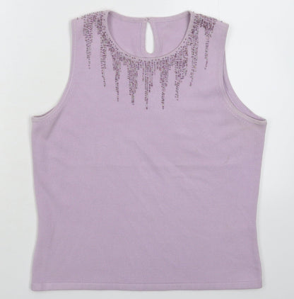Marks and Spencer Womens Purple  Knit Pullover Jumper Size 14