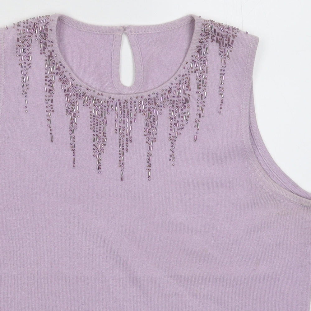 Marks and Spencer Womens Purple  Knit Pullover Jumper Size 14