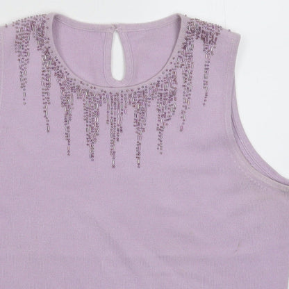 Marks and Spencer Womens Purple  Knit Pullover Jumper Size 14