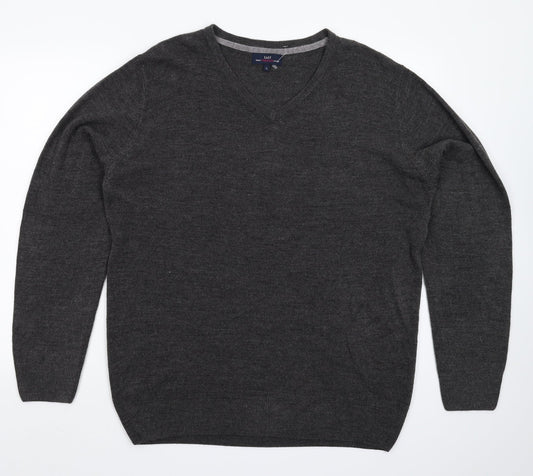 Easy Mens Grey  Knit Pullover Jumper Size L