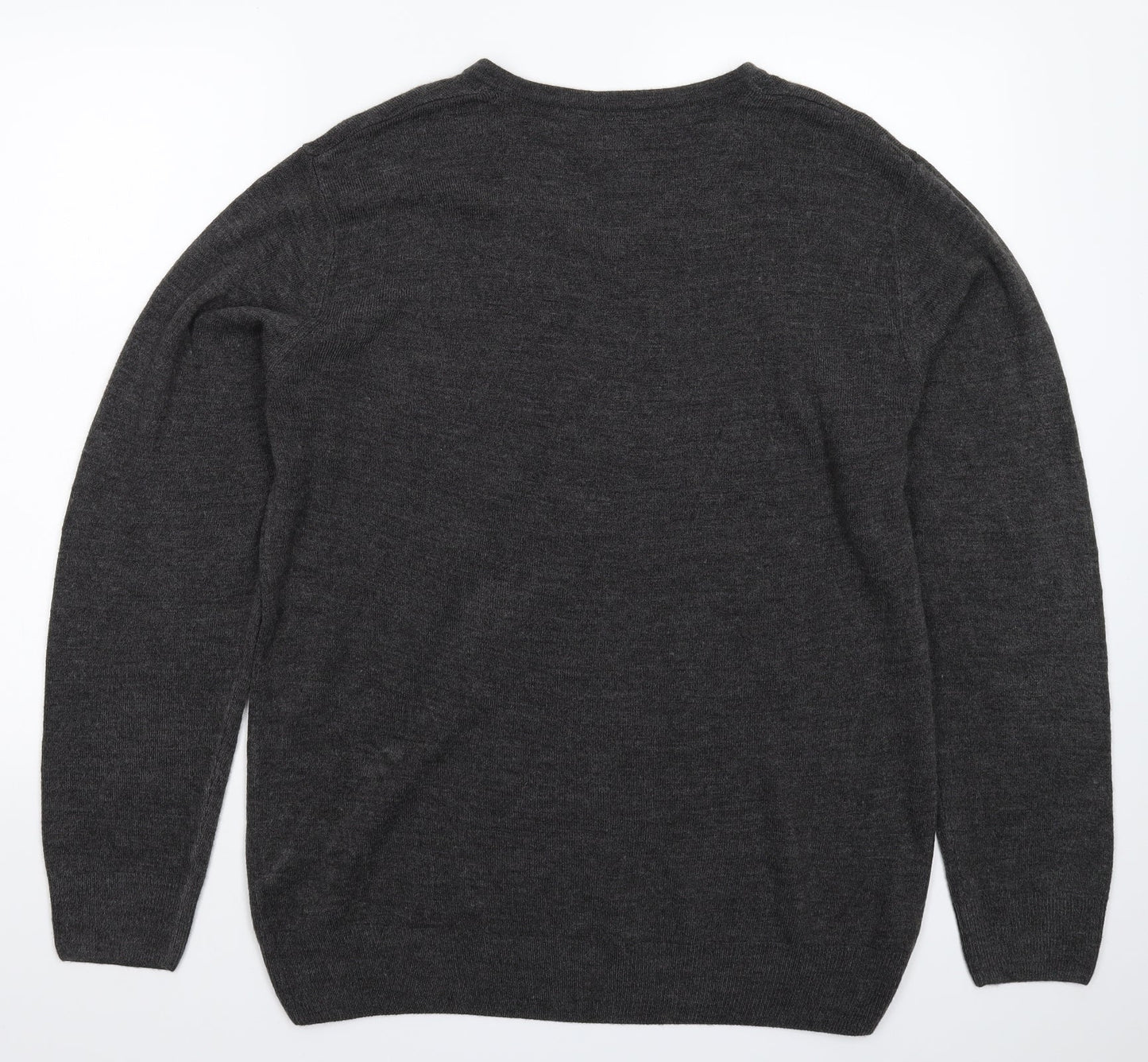 Easy Mens Grey  Knit Pullover Jumper Size L