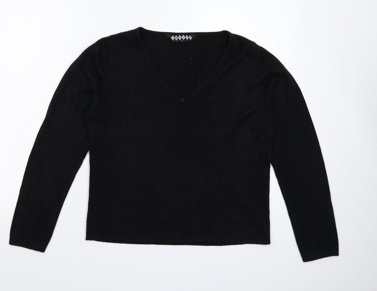 Impact Womens Black  Knit Pullover Jumper Size M