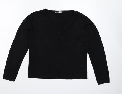 Impact Womens Black  Knit Pullover Jumper Size M