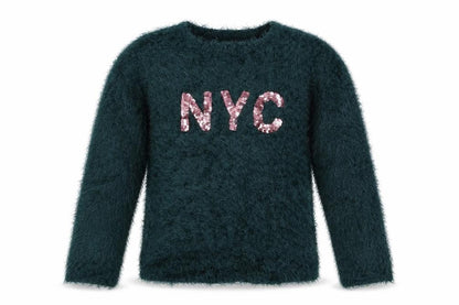 H&M Girls Green  Knit Pullover Jumper Size 9-10 Years