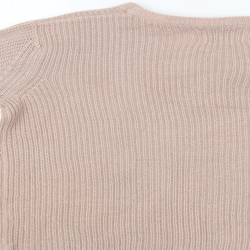 Brand and care label for Papaya women’s pink jumper, size M