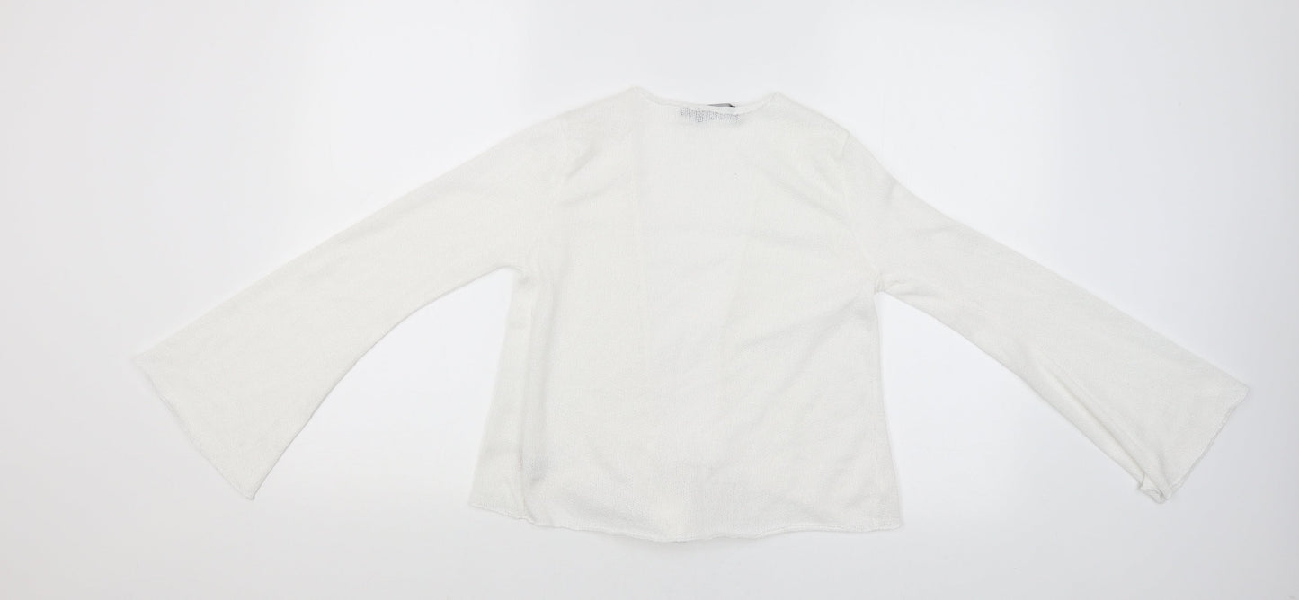 Womens UK Size 8 PRETTYLITTLETHING White Basic Blouse