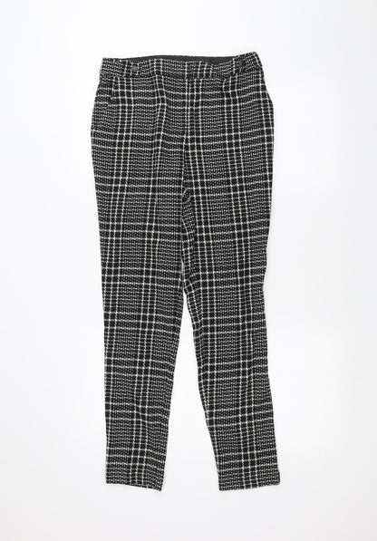 Womens UK Size 8 Peacocks Regular Fit Dress Pants Black Trousers