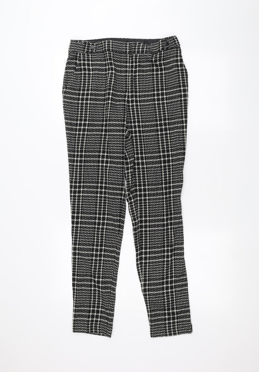 Womens UK Size 8 Peacocks Regular Fit Dress Pants Black Trousers