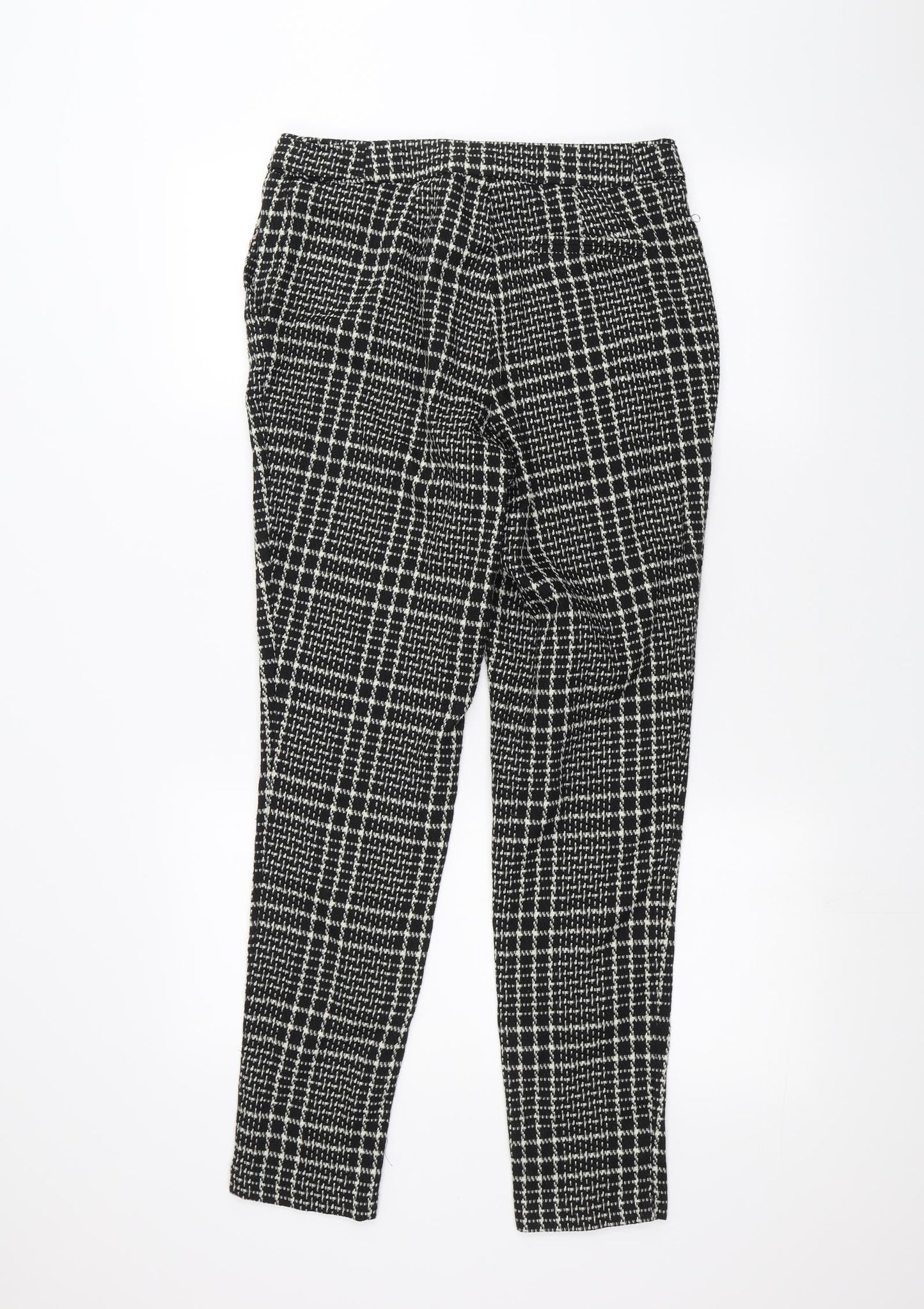 Womens UK Size 8 Peacocks Regular Fit Dress Pants Black Trousers