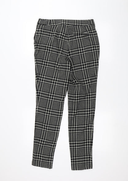 Womens UK Size 8 Peacocks Regular Fit Dress Pants Black Trousers