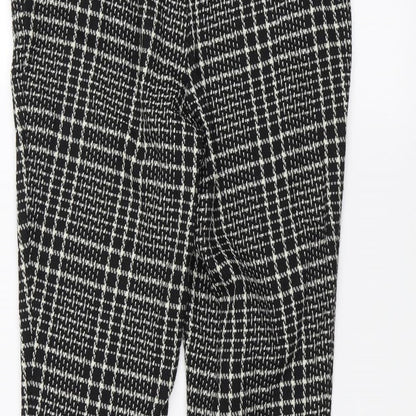 Womens UK Size 8 Peacocks Regular Fit Dress Pants Black Trousers