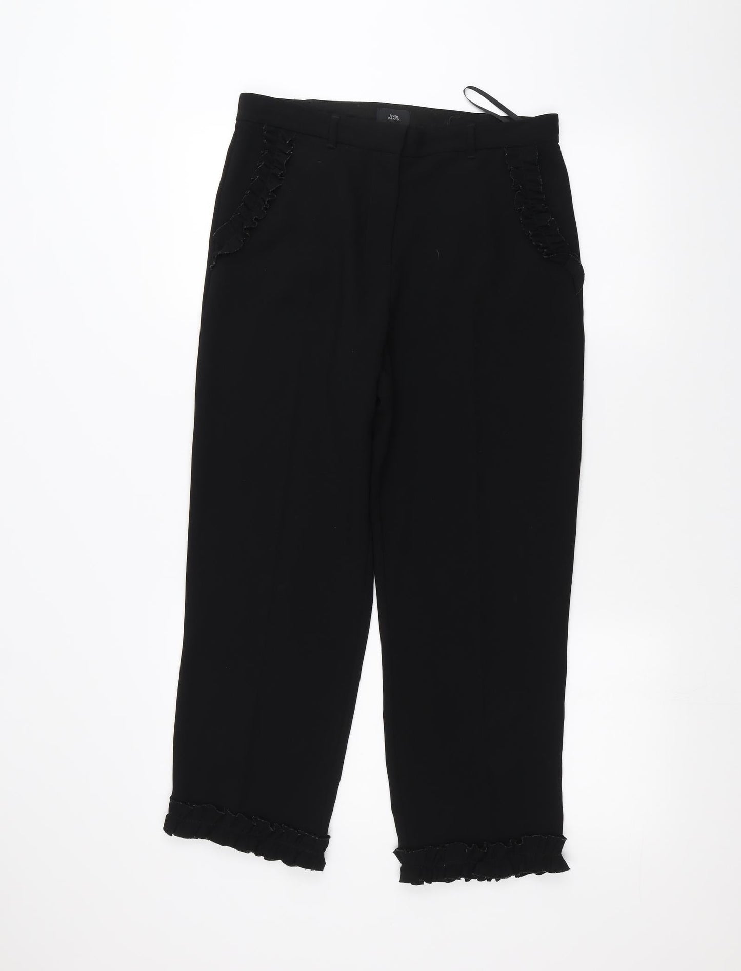 Womens UK Size 10 River Island Regular Fit  Black Trousers