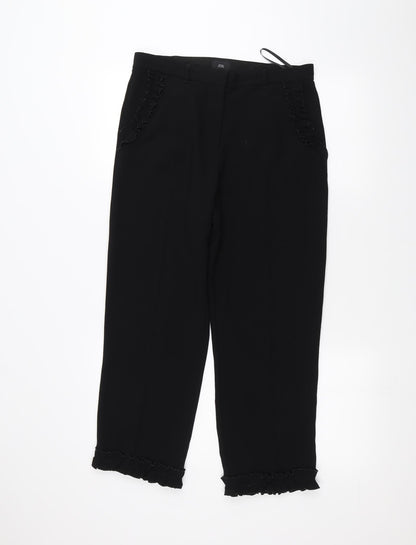 Womens UK Size 10 River Island Regular Fit  Black Trousers