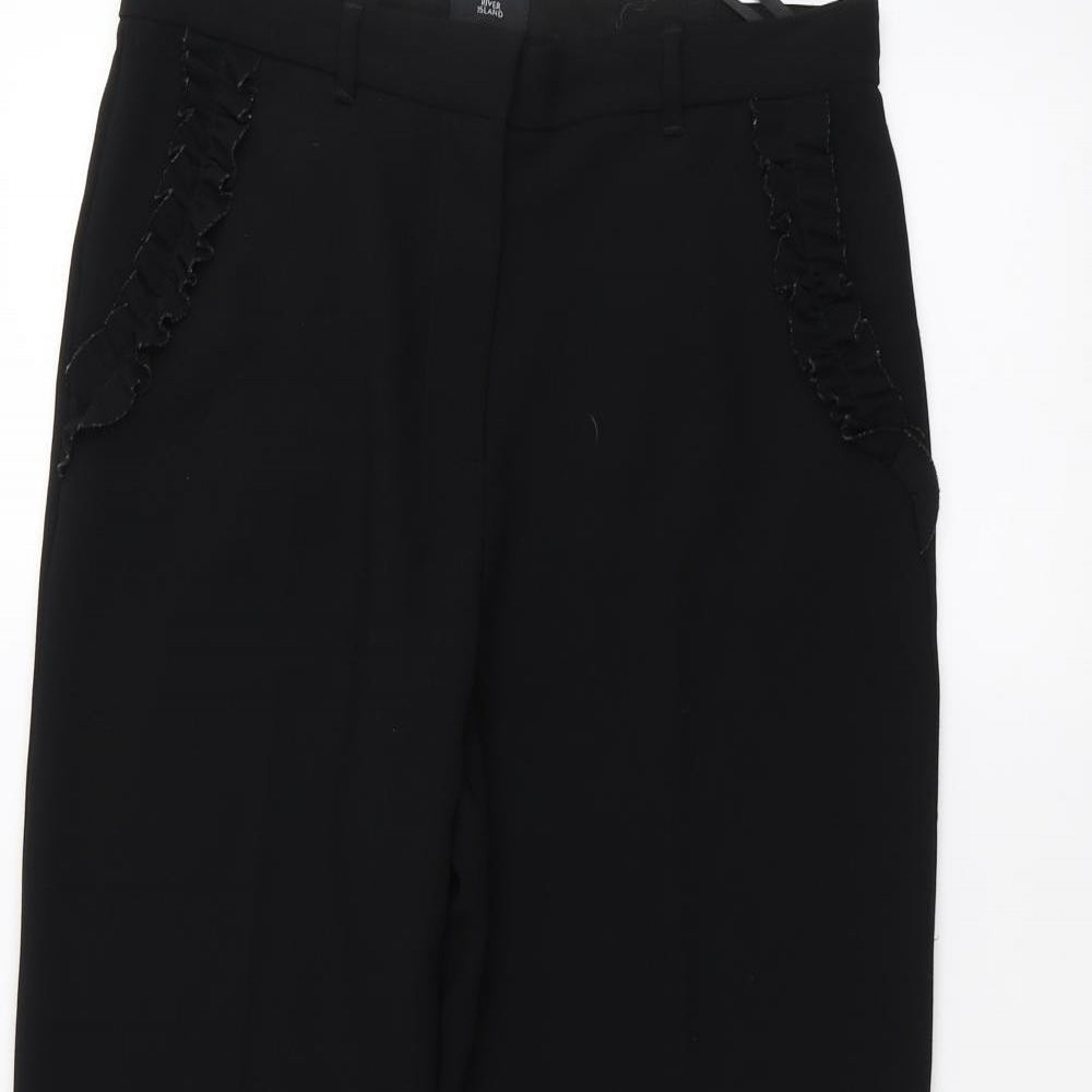 Womens UK Size 10 River Island Regular Fit  Black Trousers