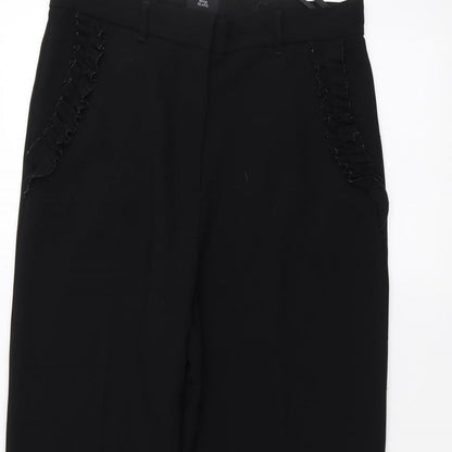 Womens UK Size 10 River Island Regular Fit  Black Trousers