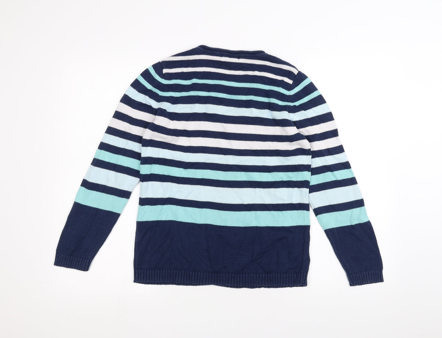Bonmarché Womens Blue Striped  Pullover Jumper Size S