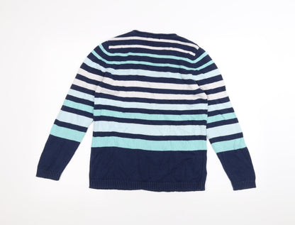 Bonmarché Womens Blue Striped  Pullover Jumper Size S
