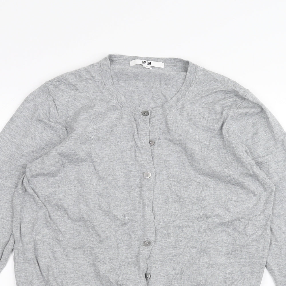 UNI Womens Grey   Cardigan Jumper Size S