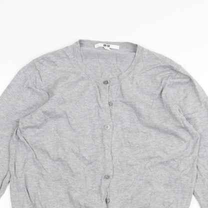 UNI Womens Grey   Cardigan Jumper Size S