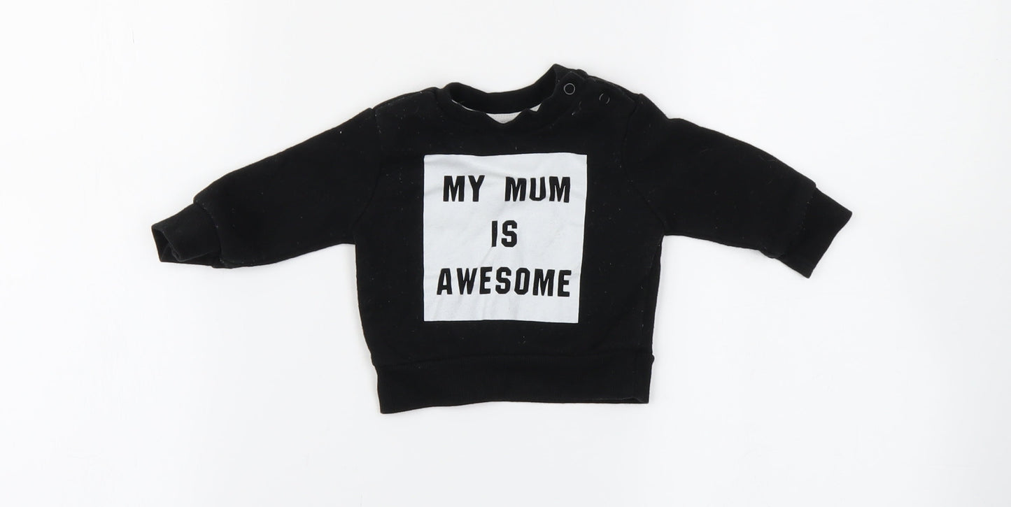 mini rebel  Black   Pullover Jumper Size 0-3 Months