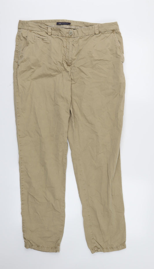 m&s Womens Brown   Trousers  Size 14 L28.5 in