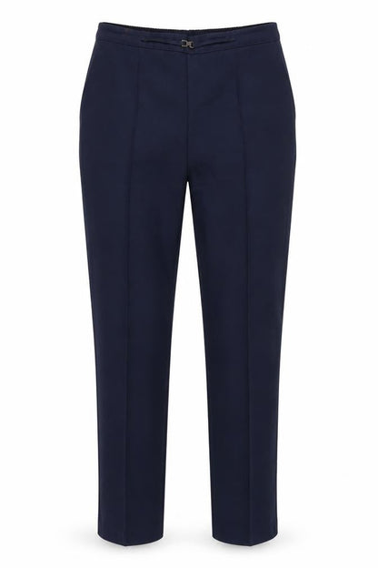 Front view of Papaya women’s black houndstooth trousers, size UK 10, 26-inch leg
