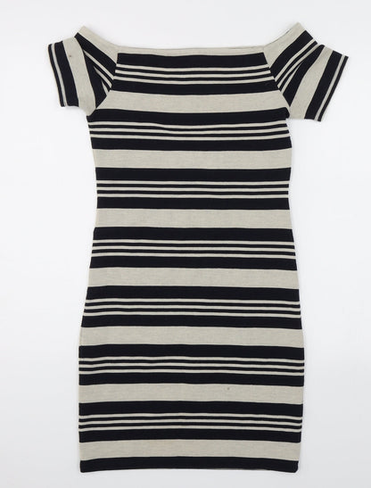 Topshop Womens Multicoloured Striped  Pencil Dress  Size 10