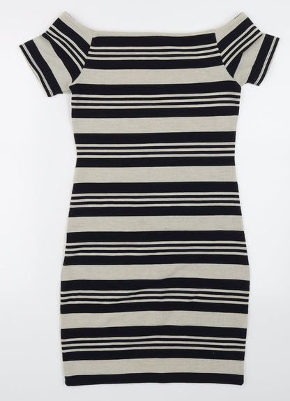 Topshop Womens Multicoloured Striped  Pencil Dress  Size 10