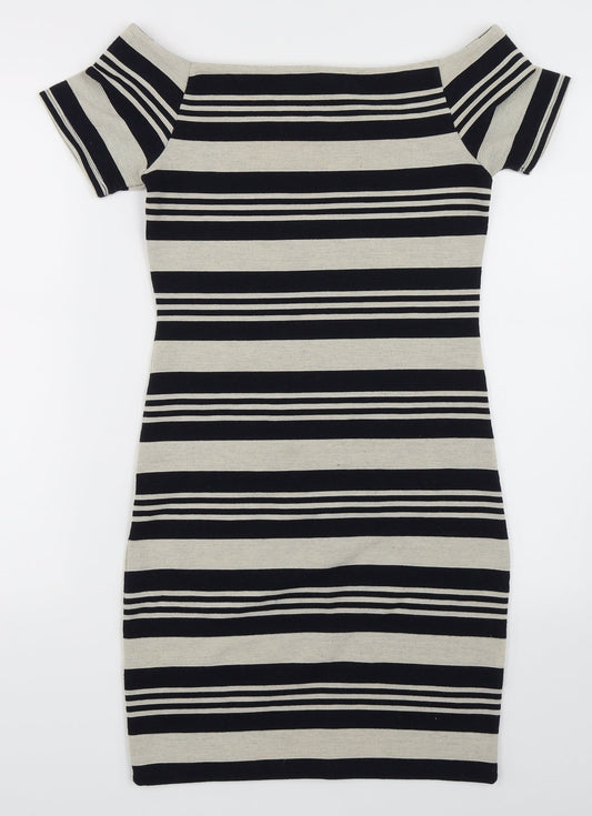 Topshop Womens Multicoloured Striped  Pencil Dress  Size 10