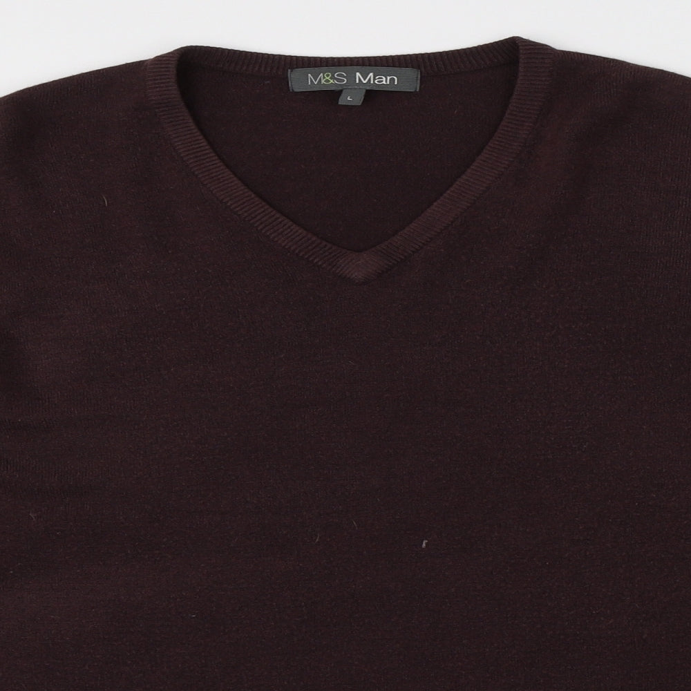 Marks & Spencer Mens Red   Pullover Jumper Size L