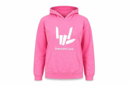 Womens Pink   Pullover Hoodie Size 8  - share the love