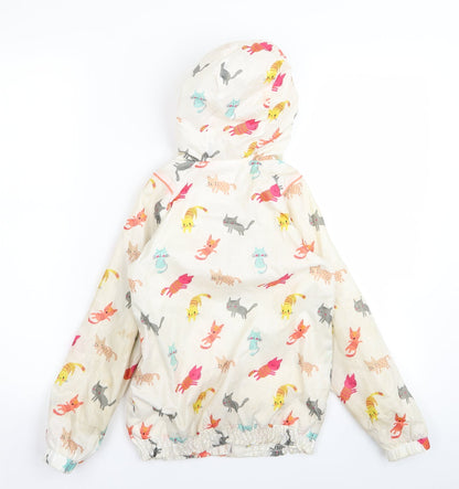 Preworn Girls White Animal Print  Jacket  Size M