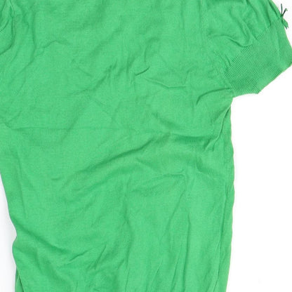 DEPT Womens Green Floral  Henley Jumper Size M
