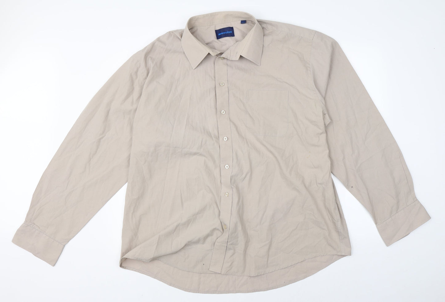 mansize Womens Beige   Basic Button-Up Size 18