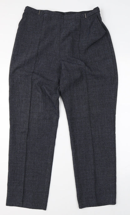 Womens UK Size 14 M&S Regular Fit Dress Pants Grey Trousers
