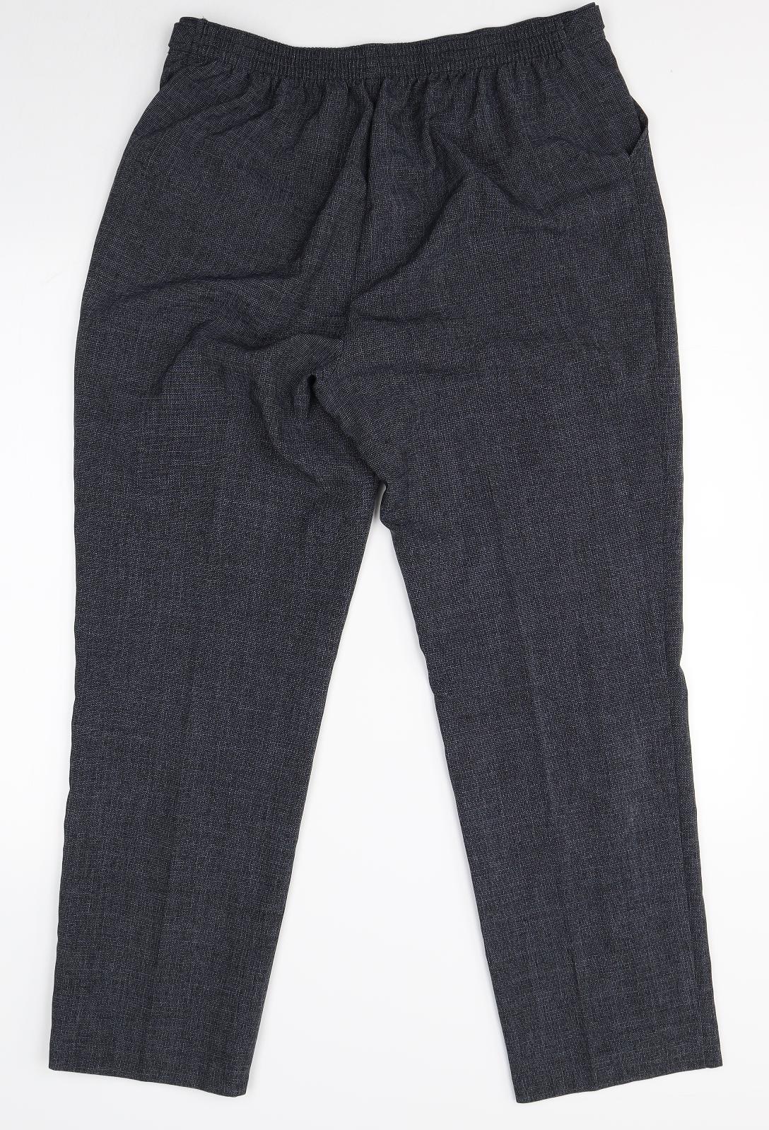 Womens UK Size 14 M&S Regular Fit Dress Pants Grey Trousers