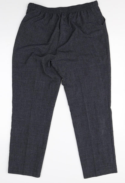 Womens UK Size 14 M&S Regular Fit Dress Pants Grey Trousers